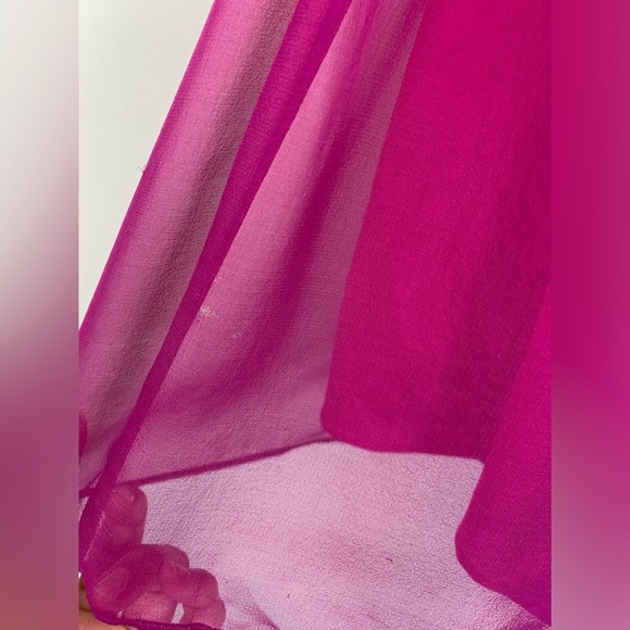 Vintage Betsy Johnson Y2K Strapless Silk Mini Dress Purple Pink Size 6 - Picture 5 of 11